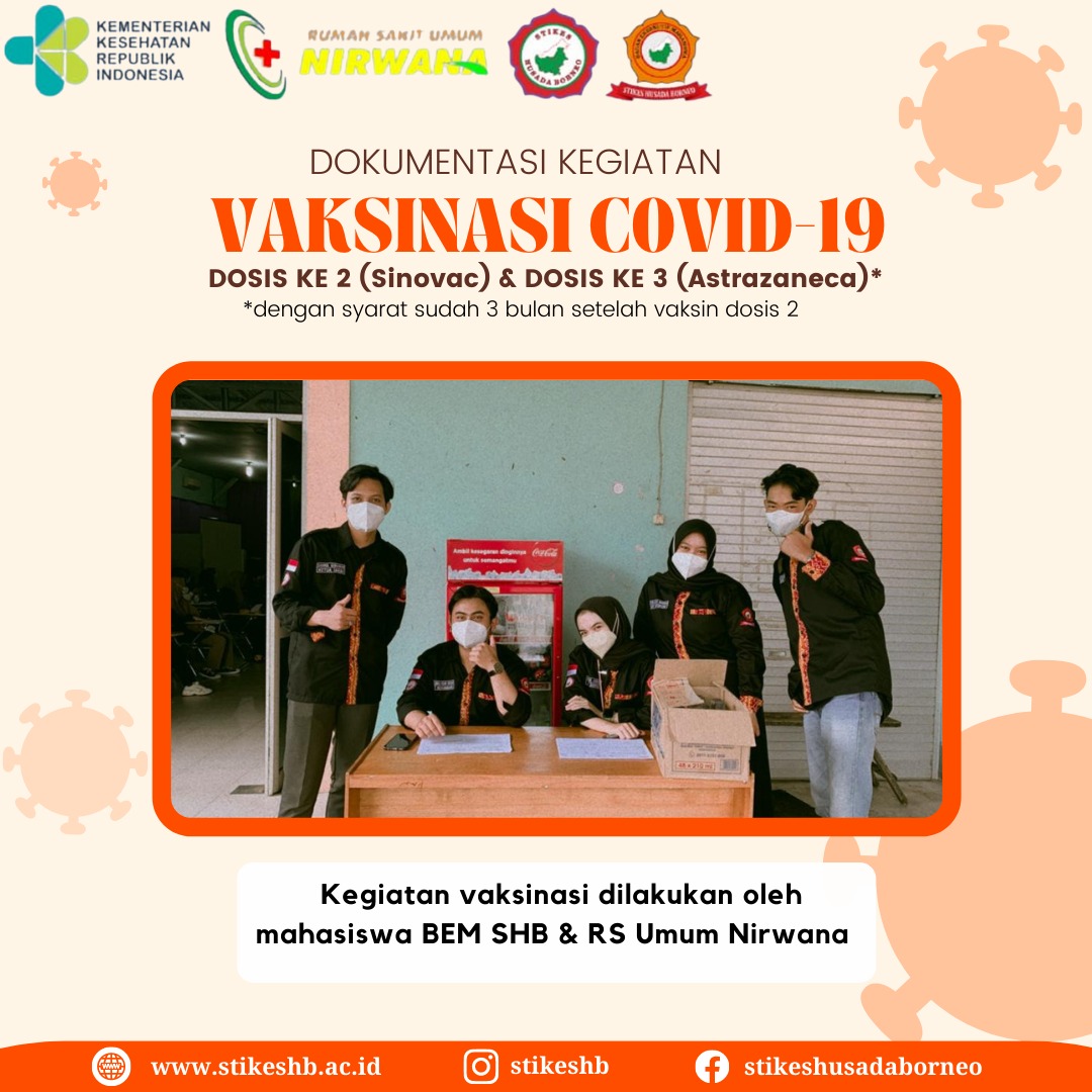 Mahasiswa BEM Stikes Husada Borneo Sukseskan Vaksinasi Covid-19 Bersama RS Umum Nirwana