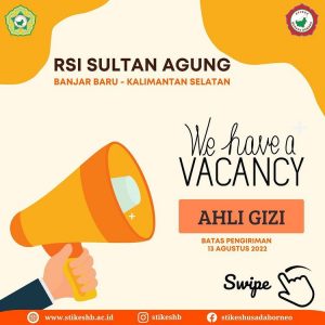Lowongan Ahli Gizi – RSI Sultan Agung Banjarbaru