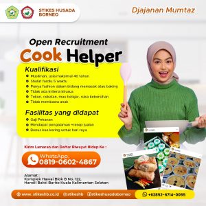 Open Recruitment Cook Helper – Djajanan Mumtaz