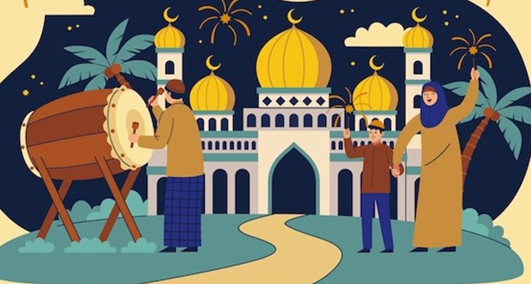 Ilustrasi merayakan Idul Fitri di Banjarbaru.