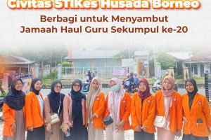 STIKes Husada Borneo Bagikan Makanan untuk Menyambut Jamaah Haul Guru Sekumpul ke-20