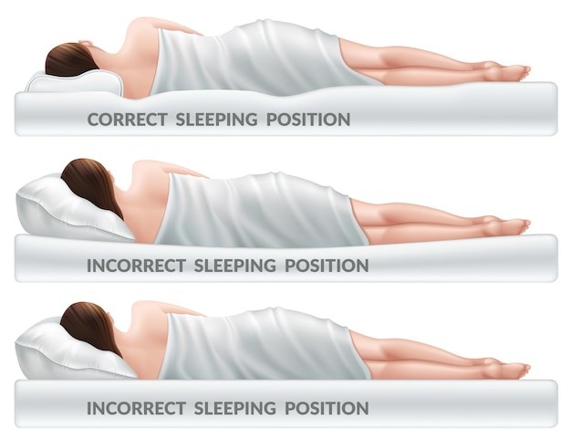 Ilustrasi posisi tidur agar tidak salah bantal