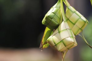 Ilustrasi momen lebaran ketupat.