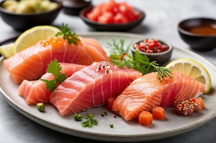 Makanan olahan ikan salmon mengandung vitamin D.