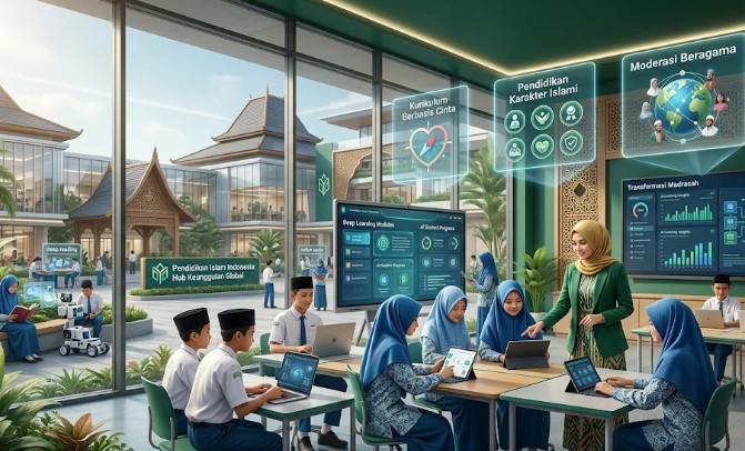 Ilustrasi pendidikan Islam yang modern.