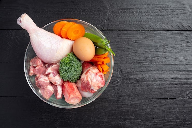 Bahan makanan dengan protein hewani.