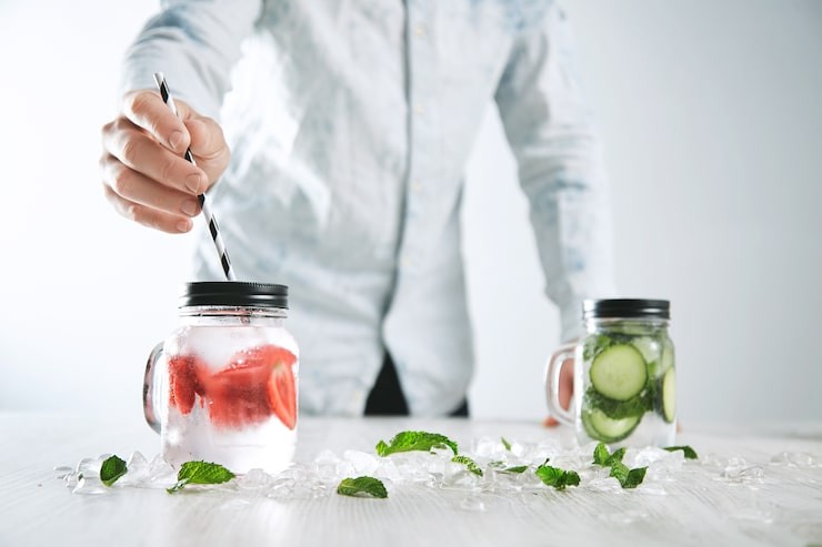 Membuat infused water.
